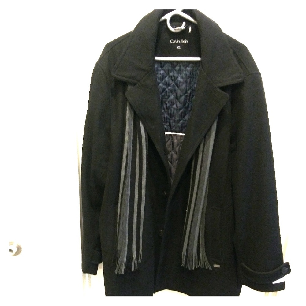 NWOT Calvin Klein Pea coat and CK Scarf